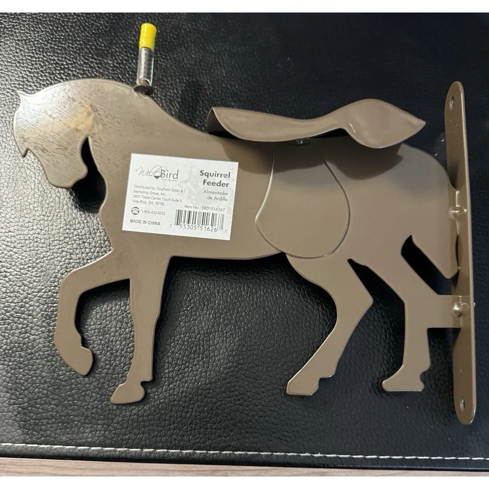 Horse Silhouette Squirrel Feeder Corn Cob Heavy Metal NEW